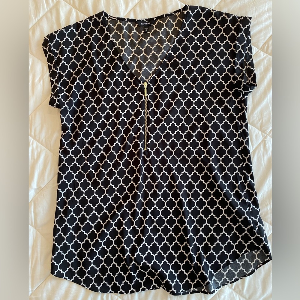 Express geometric v-neck blouse